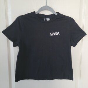 Nasa Black Shirt Youth Size M Unisex H&M Divided Time Travel Top Kids